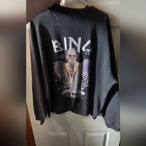 Anine Bing Black Graphic Crewneck Sweater